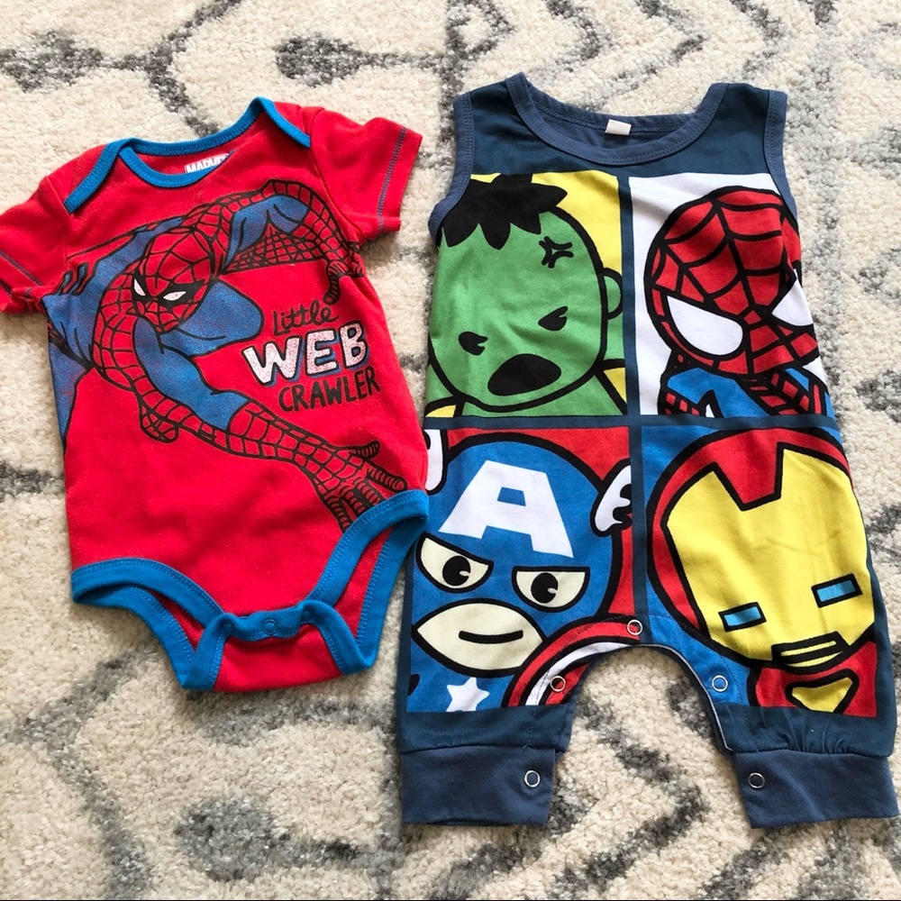 Marvel baby boy outfits, size 6-9 months